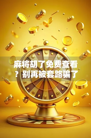 麻将胡了免费查看?别再被套路骗了!真相曝光,看完秒懂!