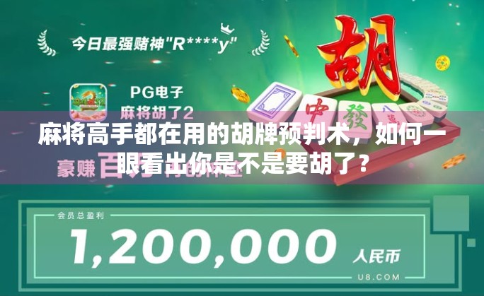 麻将高手都在用的胡牌预判术,如何一眼看出你是不是要胡了?